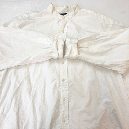 【中古品】【メンズ】 RALPH LAUREN ラルフローレン BAND COLOR L/S SHIRT バンドカラー ロングスリーブ シャツ 長袖 トップス 147-250929-KS-17-tei サイズ：17 1/2 カラー：ホワイト 万代Net店