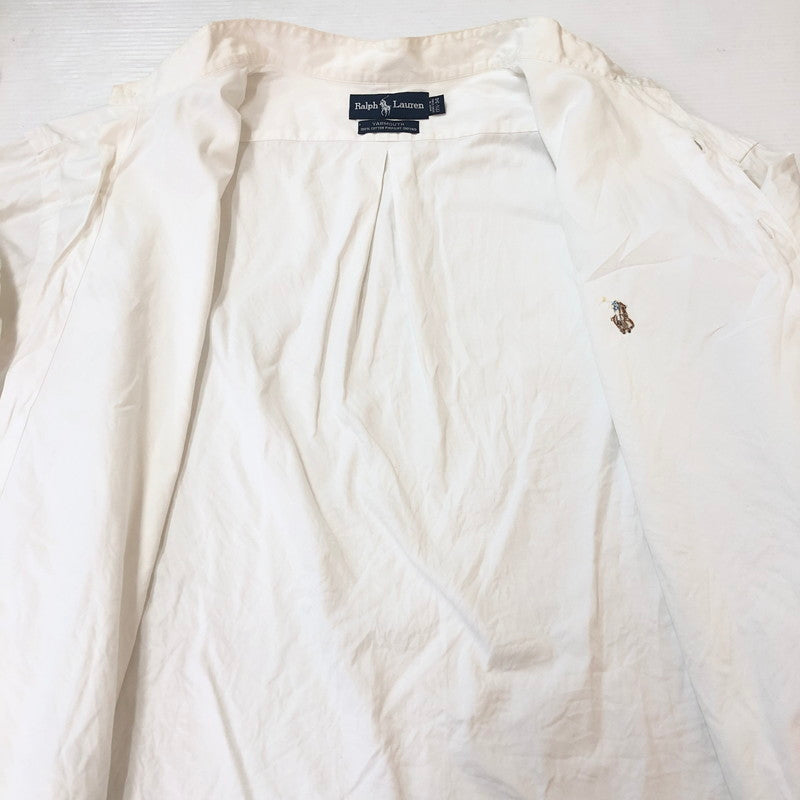 【中古品】【メンズ】 RALPH LAUREN ラルフローレン BAND COLOR L/S SHIRT バンドカラー ロングスリーブ シャツ 長袖 トップス 147-250929-KS-17-tei サイズ：17 1/2 カラー：ホワイト 万代Net店