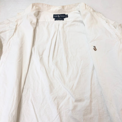 【中古品】【メンズ】 RALPH LAUREN ラルフローレン BAND COLOR L/S SHIRT バンドカラー ロングスリーブ シャツ 長袖 トップス 147-250929-KS-17-tei サイズ：17 1/2 カラー：ホワイト 万代Net店