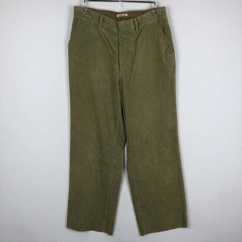 【中古品】【メンズ】 AURALEE オーラリー 18SS WASHED CORDUROY SLACKS A8SP02NC ウォッシュド コーデュロイ スラックス ボトムス 151-251003-yo-15-tei サイズ：4 カラー：カーキ 万代Net店