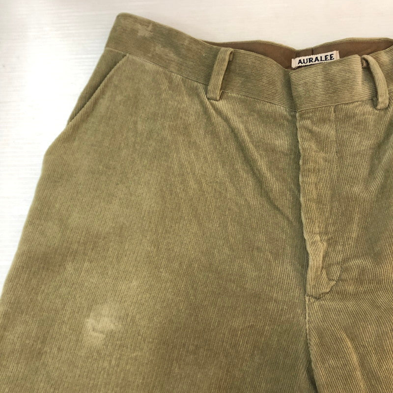 【中古品】【メンズ】 AURALEE オーラリー 18SS WASHED CORDUROY SLACKS A8SP02NC ウォッシュド コーデュロイ スラックス ボトムス 151-251003-yo-15-tei サイズ：4 カラー：カーキ 万代Net店