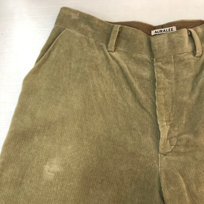 【中古品】【メンズ】 AURALEE オーラリー 18SS WASHED CORDUROY SLACKS A8SP02NC ウォッシュド コーデュロイ スラックス ボトムス 151-251003-yo-15-tei サイズ：4 カラー：カーキ 万代Net店