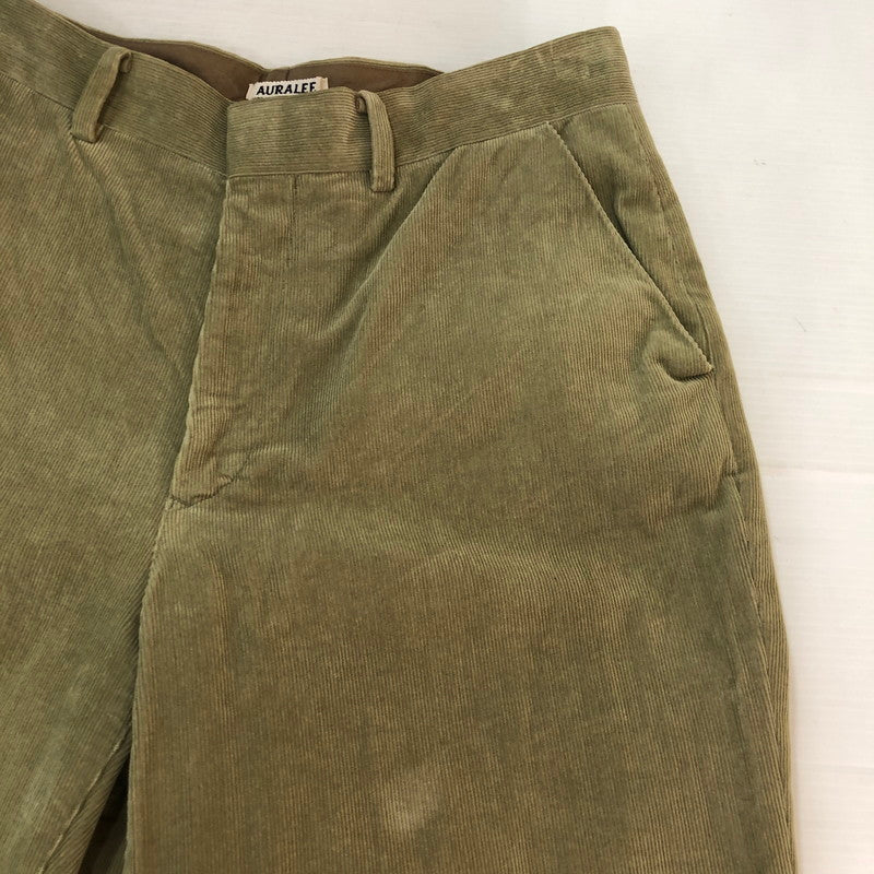 【中古品】【メンズ】 AURALEE オーラリー 18SS WASHED CORDUROY SLACKS A8SP02NC ウォッシュド コーデュロイ スラックス ボトムス 151-251003-yo-15-tei サイズ：4 カラー：カーキ 万代Net店