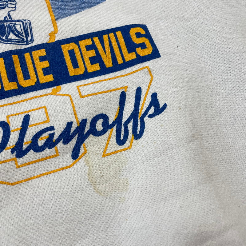 【中古品】【メンズ】 RUSSELL ATHLETIC ラッセル アスレチック 90's VILLA GROVE BLUE DEVILS SWEAT 90年代 ヴィラ グローブ ブルー ブルーデビルス スウェット 長袖 トップス トレーナー 145-251229-yo-03-tei サイズ：XL カラー：ホワイト 万代Net店