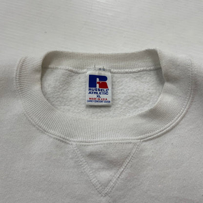 【中古品】【メンズ】 RUSSELL ATHLETIC ラッセル アスレチック 90's VILLA GROVE BLUE DEVILS SWEAT 90年代 ヴィラ グローブ ブルー ブルーデビルス スウェット 長袖 トップス トレーナー 145-251229-yo-03-tei サイズ：XL カラー：ホワイト 万代Net店