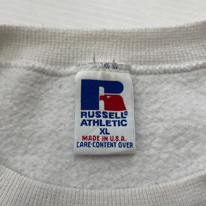 【中古品】【メンズ】 RUSSELL ATHLETIC ラッセル アスレチック 90's VILLA GROVE BLUE DEVILS SWEAT 90年代 ヴィラ グローブ ブルー ブルーデビルス スウェット 長袖 トップス トレーナー 145-251229-yo-03-tei サイズ：XL カラー：ホワイト 万代Net店