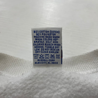 【中古品】【メンズ】 RUSSELL ATHLETIC ラッセル アスレチック 90's VILLA GROVE BLUE DEVILS SWEAT 90年代 ヴィラ グローブ ブルー ブルーデビルス スウェット 長袖 トップス トレーナー 145-251229-yo-03-tei サイズ：XL カラー：ホワイト 万代Net店