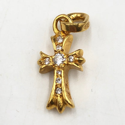 【中古品】【メンズ/レディース】 CHROME HEARTS クロムハーツ 22K CRS BBYFAT P DIA ベイビーファット クロス PAVE ダイヤ ペンダントトップ チャーム アクセサリー 190-251015-ks-03-tei カラー：ゴールド 万代Net店