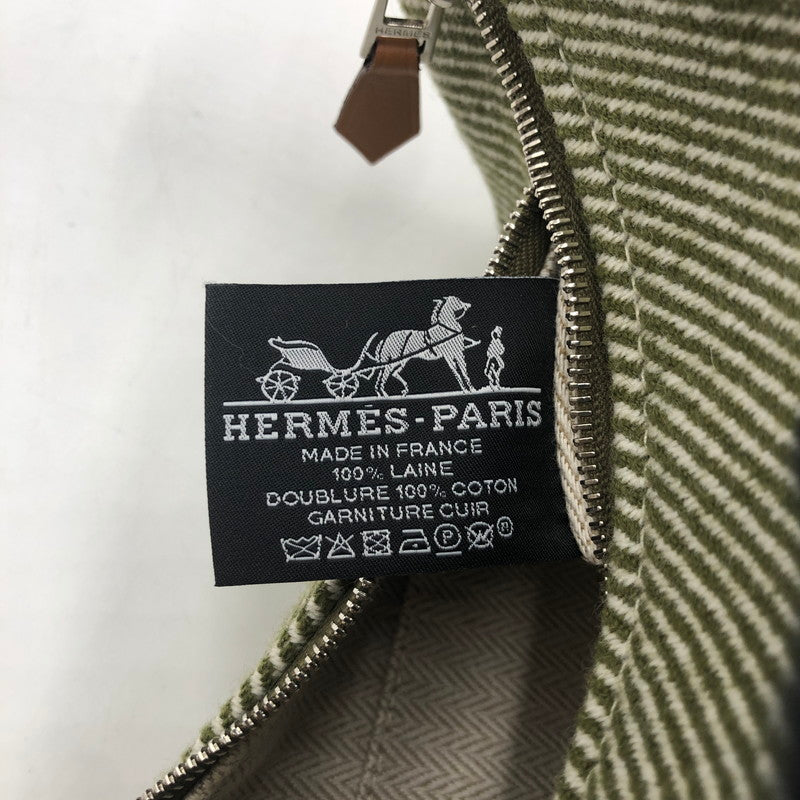 【中古品】【レディース】 HERMES エルメス ブリッド ア ブラック PM ハンドバッグ カバン 180-251001-KS-05-tei カラー：カーキ/ホワイト 万代Net店