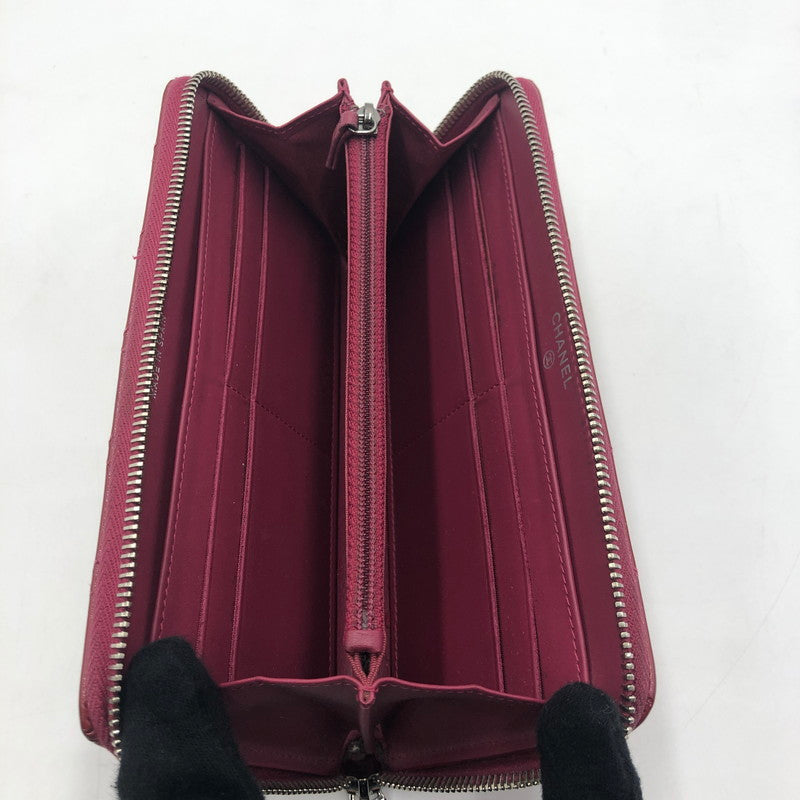 【中古品】【レディース】 CHANEL シャネル BRILLIANT MATELASSE ROUND FASTENER WALLET A50106 ブリリアント マトラッセ ラウンドファスナーウォレット 長財布 ロングウォレット 181-251001-ks-01-fuz カラー：ワインレッド 万代Net店