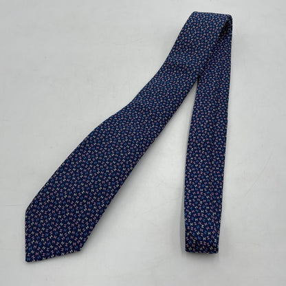 【中古品】【メンズ】 HERMES エルメス H・ローブ・デュ・ソワール 339337T シルク ネクタイ H柄 服飾雑貨 182-251128-yo-04-tei カラー：ネイビー 万代Net店