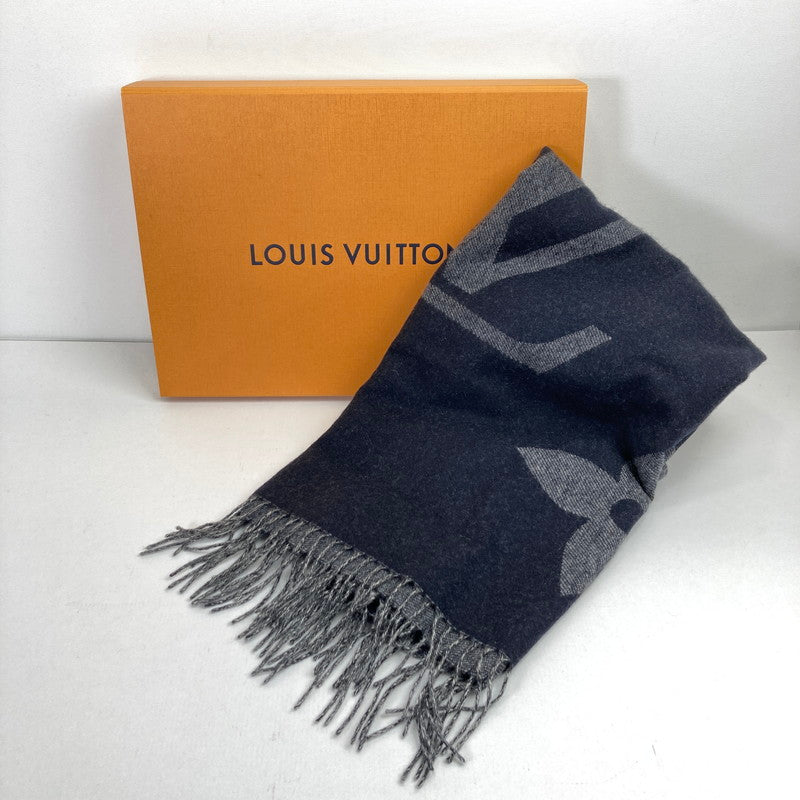 【中古品】【メンズ/レディース】 LOUIS VUITTON ルイヴィトン エシャルプ モノグラム ジャイアント マフラー M77950 179-260115-ky-07-fuz カラー：ブラック 万代Net店