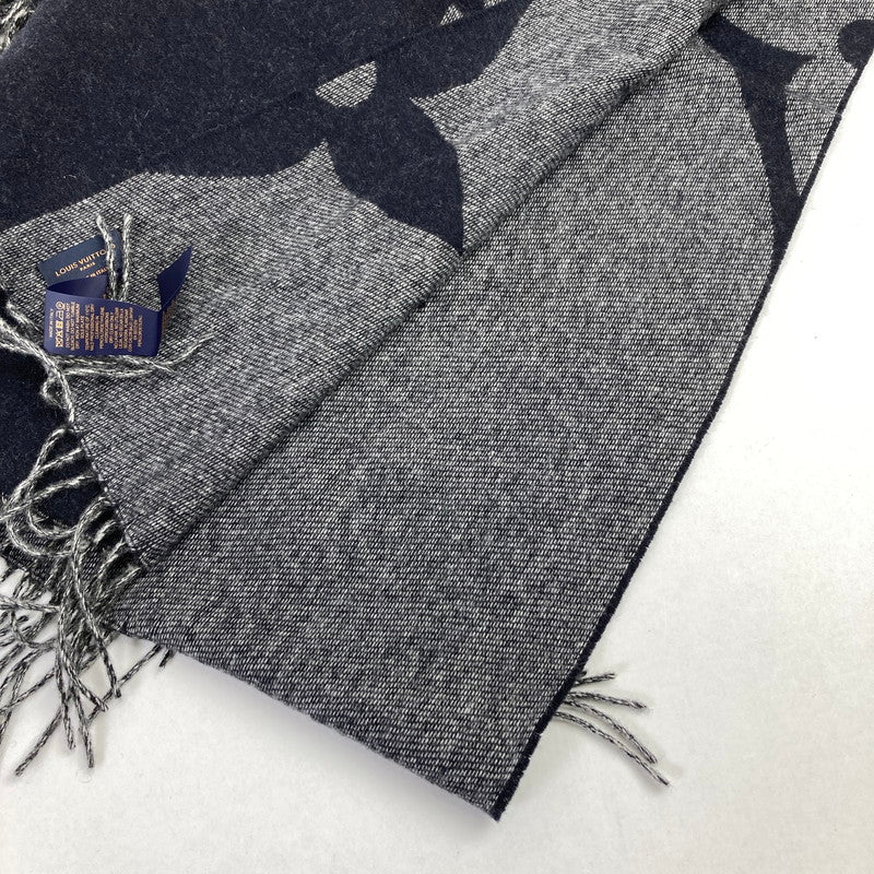 【中古品】【メンズ/レディース】 LOUIS VUITTON ルイヴィトン エシャルプ モノグラム ジャイアント マフラー M77950 179-260115-ky-07-fuz カラー：ブラック 万代Net店