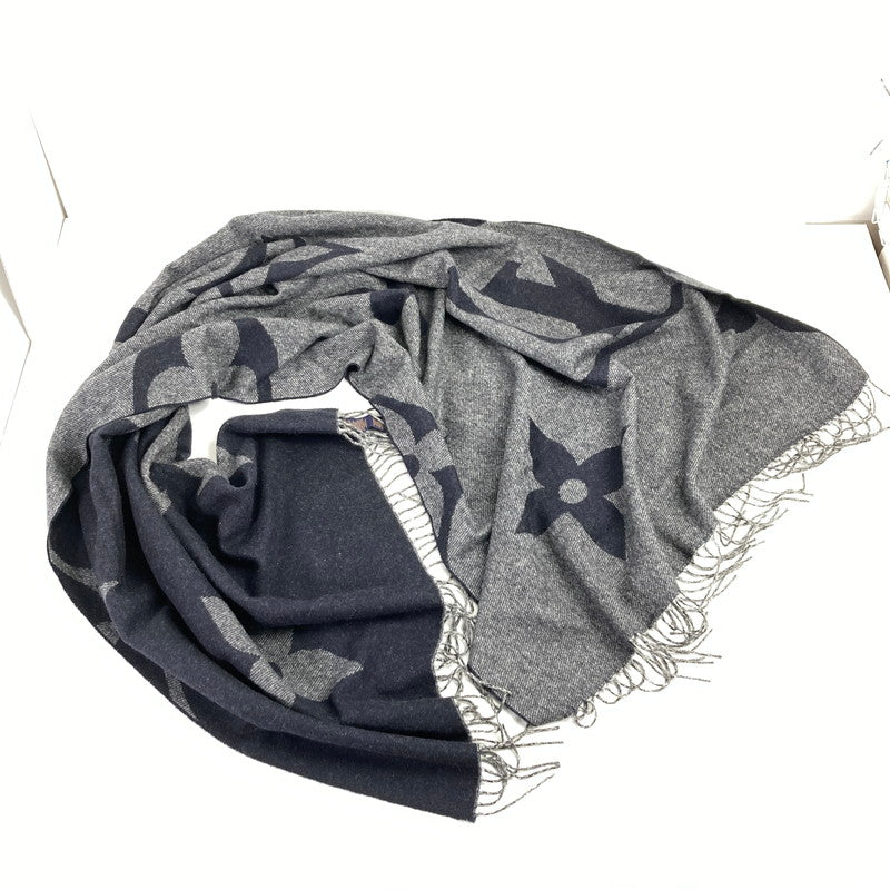 【中古品】【メンズ/レディース】 LOUIS VUITTON ルイヴィトン エシャルプ モノグラム ジャイアント マフラー M77950 179-260115-ky-07-fuz カラー：ブラック 万代Net店