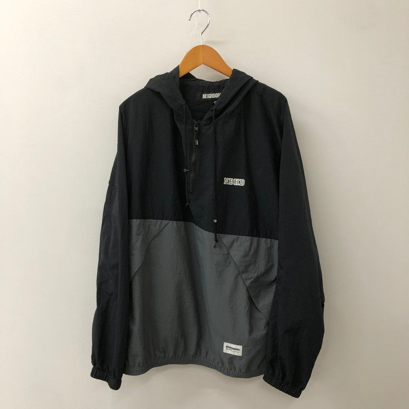 【中古品】【メンズ】 NEIGHBORHOOD ネイバーフッド BICOLOR ANORAK JACKET 241TSNH-JKM03 バイカラー アノラック ジャケット ライトアウター ナイロンジャケット 142-250920-ts-14-fuz サイズ：L カラー：ブラック 万代Net店