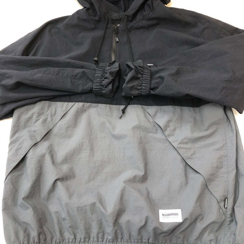 【中古品】【メンズ】 NEIGHBORHOOD ネイバーフッド BICOLOR ANORAK JACKET 241TSNH-JKM03 バイカラー アノラック ジャケット ライトアウター ナイロンジャケット 142-250920-ts-14-fuz サイズ：L カラー：ブラック 万代Net店