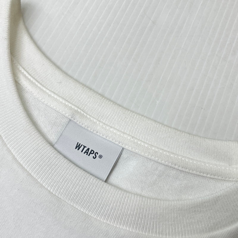 【中古品】【メンズ】 WTAPS ダブルタップス 25SS CONTAINING 02 SS COTTON TEE コンテイニング ショートスリーブ コットン Tシャツ 半袖 トップス 142-250922-yo-09-tei サイズ：04 カラー：ホワイト 万代Net店