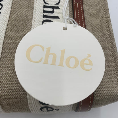 【中古品】【レディース】 Chloe クロエ リネン製 Woody ミニトート バッグ CHC22AP237I2690U カバン ハンドバッグ ミニトート 180-251119-ks-01-tei カラー：Brown 万代Net店