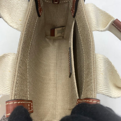 【中古品】【レディース】 Chloe クロエ リネン製 Woody ミニトート バッグ CHC22AP237I2690U カバン ハンドバッグ ミニトート 180-251119-ks-01-tei カラー：Brown 万代Net店