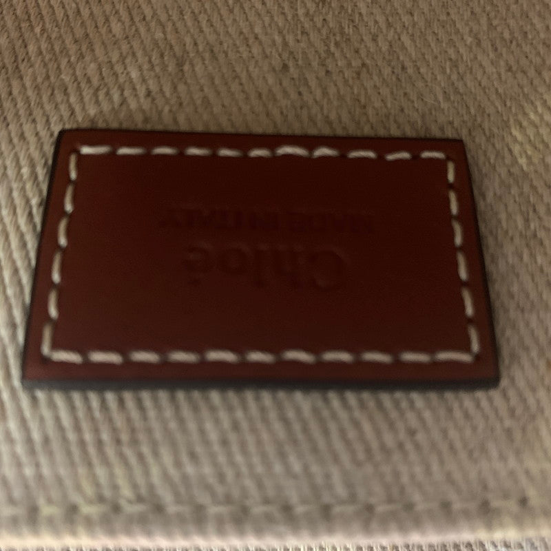 【中古品】【レディース】 Chloe クロエ リネン製 Woody ミニトート バッグ CHC22AP237I2690U カバン ハンドバッグ ミニトート 180-251119-ks-01-tei カラー：Brown 万代Net店