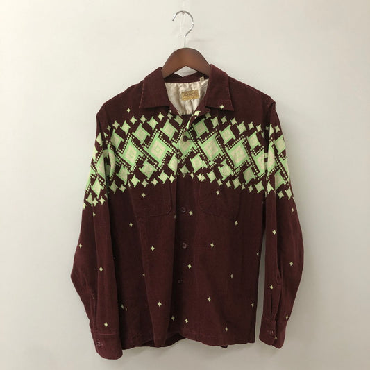 【中古品】【メンズ】 STYLE EYES スタイルアイズ CORDUROY OPEN COLLAR L/S SHIRT SE22576 コーデュロイ オープンカラー ロングスリーブ シャツ 長袖 トップス 145-250922-KS-14-tei サイズ：S カラー：ボルドー 万代Net店