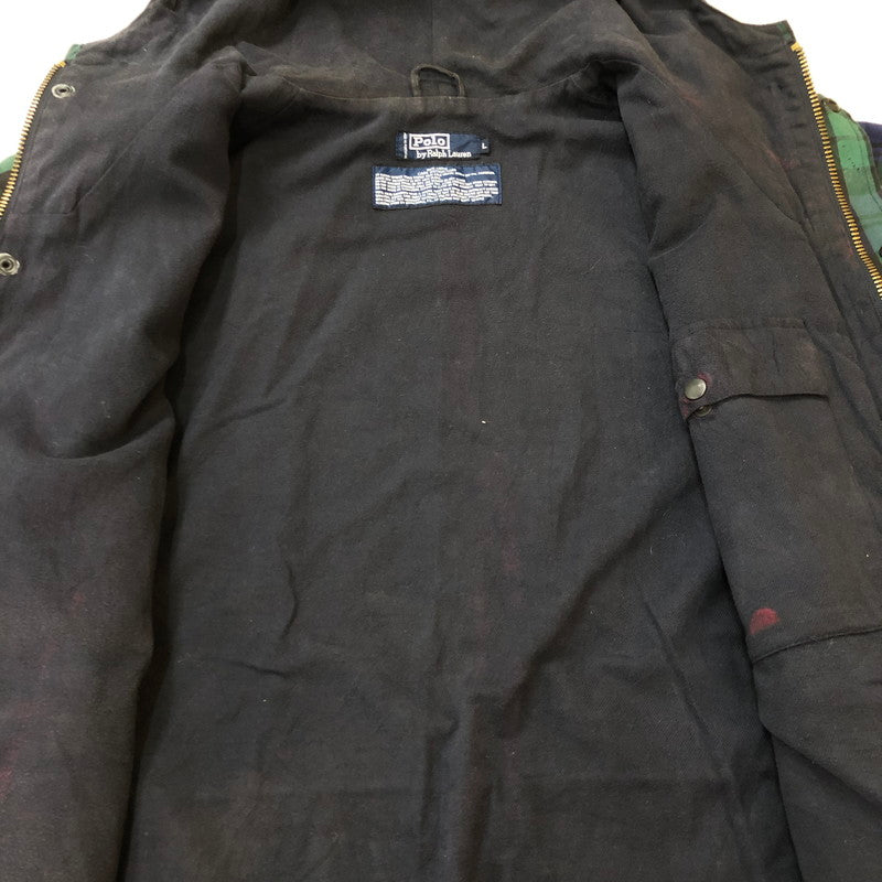 【中古品】【メンズ】 POLO RALPH LAUREN ポロ・ラルフローレン 80～90’s BLACK WATCH OILED JACKET VINTAGE 80～90年代 ブラック ウォッチ オイルドジャケット ヴィンテージ ライトアウター 147-250926-KS-16-tei サイズ：L カラー：マルチカラー 万代Net店