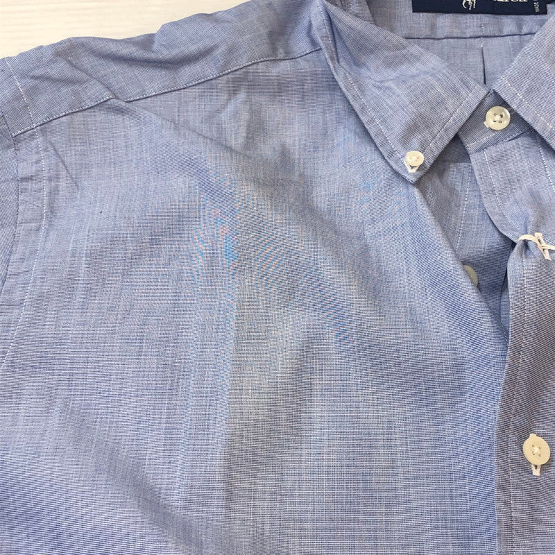 【中古品】【メンズ】 RALPH LAUREN ラルフローレン 90's COTTON L/S SHIRT SWL3C-02 90年代 コットン ロングスリーブ シャツ トップス 長袖 無地 147-251005-ts-14-tei サイズ：L カラー：ブルー 万代Net店