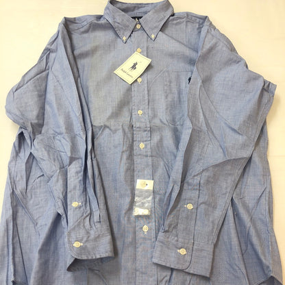 【中古品】【メンズ】 RALPH LAUREN ラルフローレン 90's COTTON L/S SHIRT SWL3C-02 90年代 コットン ロングスリーブ シャツ トップス 長袖 無地 147-251005-ts-14-tei サイズ：L カラー：ブルー 万代Net店
