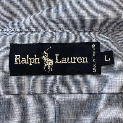 【中古品】【メンズ】 RALPH LAUREN ラルフローレン 90's COTTON L/S SHIRT SWL3C-02 90年代 コットン ロングスリーブ シャツ トップス 長袖 無地 147-251005-ts-14-tei サイズ：L カラー：ブルー 万代Net店