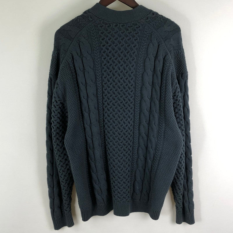 【中古品】【メンズ】 MONKEY TIME モンキータイム 24SS COTTON ACRYLIC FISHERMAN CARDIGAN 8328-117-0100 コットン アクリル フィッシャーマン カーディガン 長袖 トップス 147-251125-yo-15-tei サイズ：L カラー：ダークグレー 万代Net店