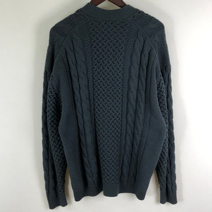 【中古品】【メンズ】 MONKEY TIME モンキータイム 24SS COTTON ACRYLIC FISHERMAN CARDIGAN 8328-117-0100 コットン アクリル フィッシャーマン カーディガン 長袖 トップス 147-251125-yo-15-tei サイズ：L カラー：ダークグレー 万代Net店