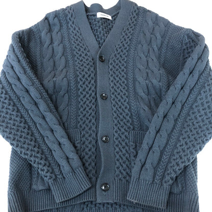 【中古品】【メンズ】 MONKEY TIME モンキータイム 24SS COTTON ACRYLIC FISHERMAN CARDIGAN 8328-117-0100 コットン アクリル フィッシャーマン カーディガン 長袖 トップス 147-251125-yo-15-tei サイズ：L カラー：ダークグレー 万代Net店