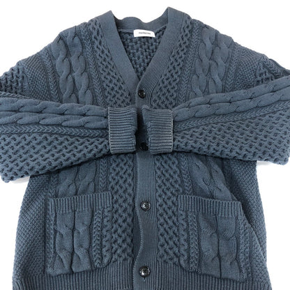【中古品】【メンズ】 MONKEY TIME モンキータイム 24SS COTTON ACRYLIC FISHERMAN CARDIGAN 8328-117-0100 コットン アクリル フィッシャーマン カーディガン 長袖 トップス 147-251125-yo-15-tei サイズ：L カラー：ダークグレー 万代Net店