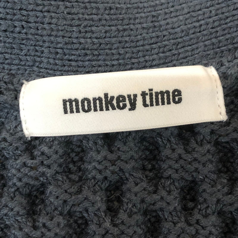 【中古品】【メンズ】 MONKEY TIME モンキータイム 24SS COTTON ACRYLIC FISHERMAN CARDIGAN 8328-117-0100 コットン アクリル フィッシャーマン カーディガン 長袖 トップス 147-251125-yo-15-tei サイズ：L カラー：ダークグレー 万代Net店