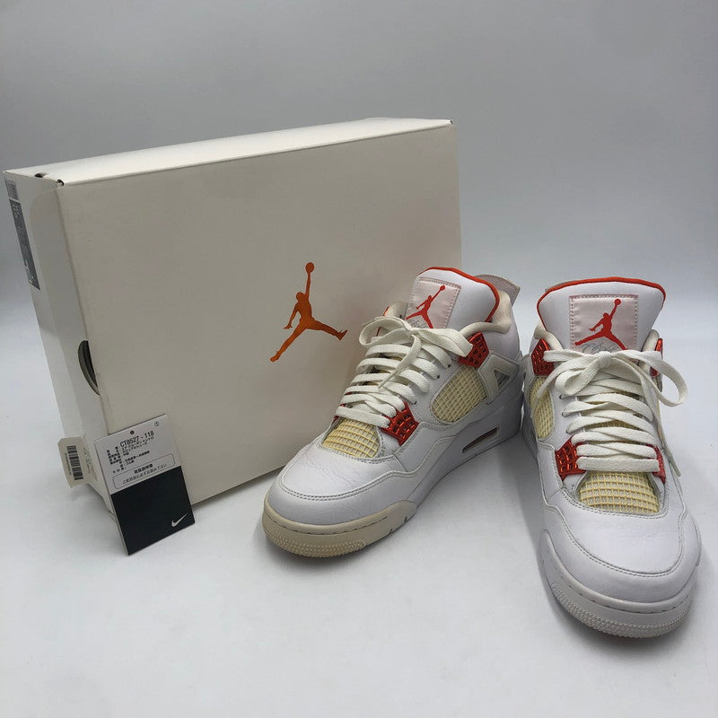 【中古品】【メンズ】 NIKE ナイキ AIR JORDAN 4 RETRO CT8527-118 エアジョーダン4 レトロ スニーカー 靴 160-251217-ks-07-tei カラー：WHITE/TEAM ORANGE 万代Net店