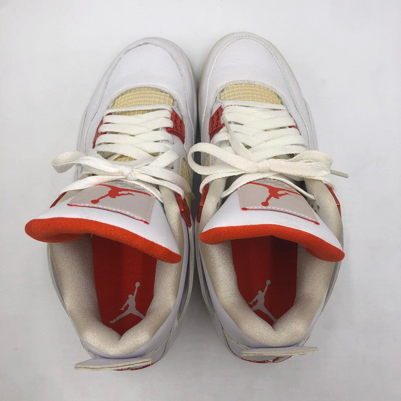 【中古品】【メンズ】 NIKE ナイキ AIR JORDAN 4 RETRO CT8527-118 エアジョーダン4 レトロ スニーカー 靴 160-251217-ks-07-tei カラー：WHITE/TEAM ORANGE 万代Net店