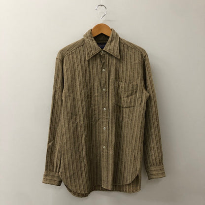 【中古品】【メンズ】 PENDLETON ペンドルトン 70’s L/S STRIPE WOOL SHIRT VINTAGE 70年代 ロングスリーブ ストライプ ウールシャツ 長袖 トップス 片ポケット ヴィンテージ 145-250924-yo-07-fuz サイズ：M カラー：ブラウン 万代Net店