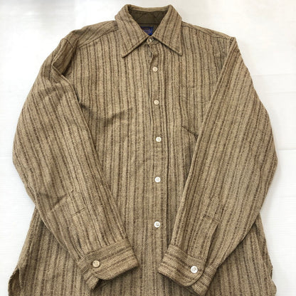 【中古品】【メンズ】 PENDLETON ペンドルトン 70’s L/S STRIPE WOOL SHIRT VINTAGE 70年代 ロングスリーブ ストライプ ウールシャツ 長袖 トップス 片ポケット ヴィンテージ 145-250924-yo-07-fuz サイズ：M カラー：ブラウン 万代Net店