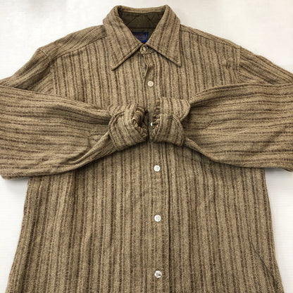 【中古品】【メンズ】 PENDLETON ペンドルトン 70’s L/S STRIPE WOOL SHIRT VINTAGE 70年代 ロングスリーブ ストライプ ウールシャツ 長袖 トップス 片ポケット ヴィンテージ 145-250924-yo-07-fuz サイズ：M カラー：ブラウン 万代Net店