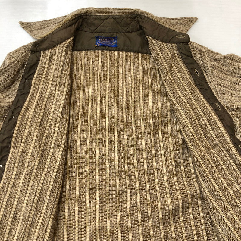 【中古品】【メンズ】 PENDLETON ペンドルトン 70’s L/S STRIPE WOOL SHIRT VINTAGE 70年代 ロングスリーブ ストライプ ウールシャツ 長袖 トップス 片ポケット ヴィンテージ 145-250924-yo-07-fuz サイズ：M カラー：ブラウン 万代Net店