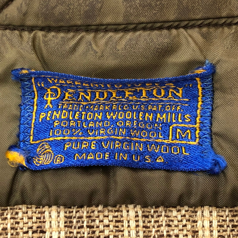 【中古品】【メンズ】 PENDLETON ペンドルトン 70’s L/S STRIPE WOOL SHIRT VINTAGE 70年代 ロングスリーブ ストライプ ウールシャツ 長袖 トップス 片ポケット ヴィンテージ 145-250924-yo-07-fuz サイズ：M カラー：ブラウン 万代Net店
