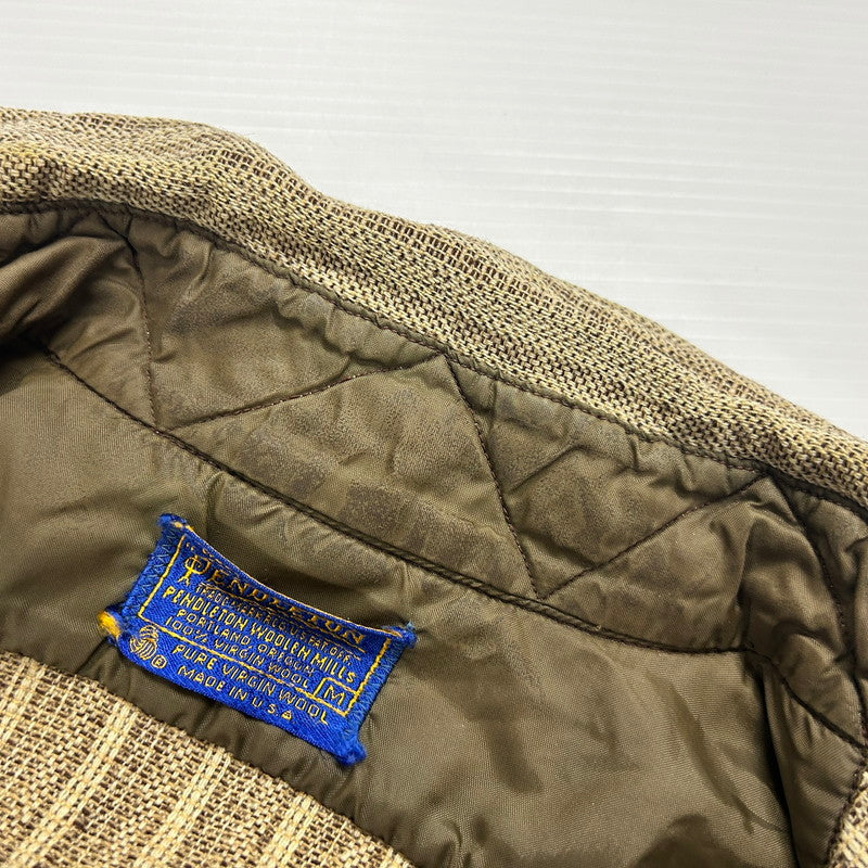 【中古品】【メンズ】 PENDLETON ペンドルトン 70’s L/S STRIPE WOOL SHIRT VINTAGE 70年代 ロングスリーブ ストライプ ウールシャツ 長袖 トップス 片ポケット ヴィンテージ 145-250924-yo-07-fuz サイズ：M カラー：ブラウン 万代Net店