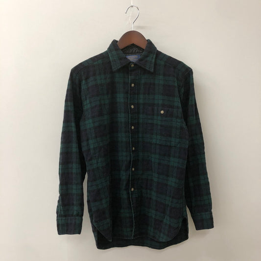 【中古品】【メンズ】 PENDLETON ペンドルトン 70's BLACK WATCH L/S WOOL SHIRT VINTAGE ブラックウォッチ ロングスリーブ ウールシャツ 長袖 トップス 片ポケット ヴィンテージ 145-250924-yo-09-fuz サイズ：M カラー：ブラックウォッチ 万代Net店