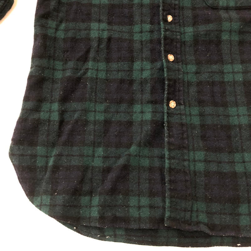 【中古品】【メンズ】 PENDLETON ペンドルトン 70's BLACK WATCH L/S WOOL SHIRT VINTAGE ブラックウォッチ ロングスリーブ ウールシャツ 長袖 トップス 片ポケット ヴィンテージ 145-250924-yo-09-fuz サイズ：M カラー：ブラックウォッチ 万代Net店
