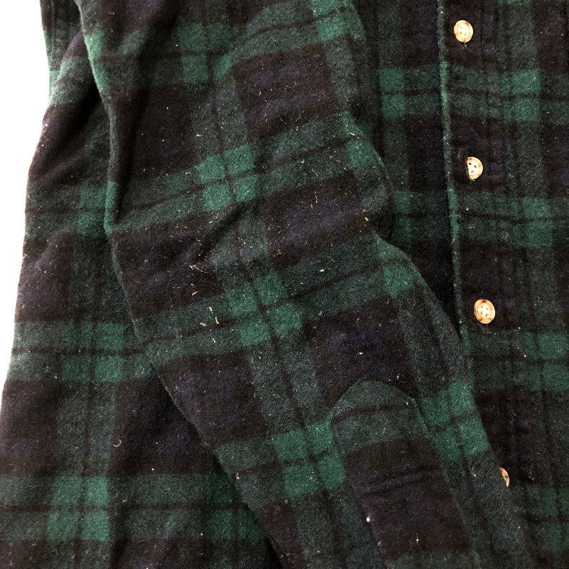【中古品】【メンズ】 PENDLETON ペンドルトン 70's BLACK WATCH L/S WOOL SHIRT VINTAGE ブラックウォッチ ロングスリーブ ウールシャツ 長袖 トップス 片ポケット ヴィンテージ 145-250924-yo-09-fuz サイズ：M カラー：ブラックウォッチ 万代Net店