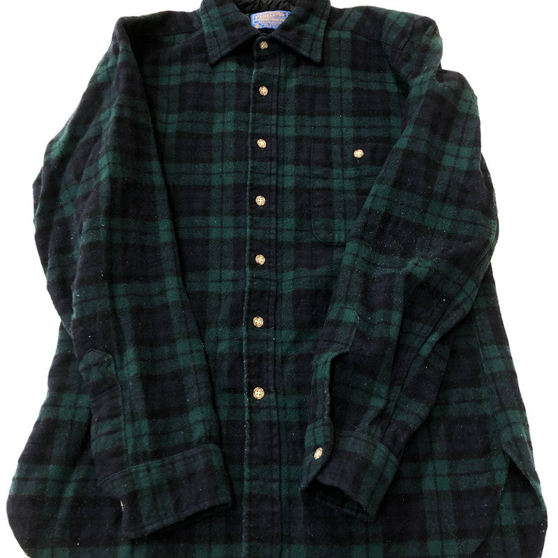 【中古品】【メンズ】 PENDLETON ペンドルトン 70's BLACK WATCH L/S WOOL SHIRT VINTAGE ブラックウォッチ ロングスリーブ ウールシャツ 長袖 トップス 片ポケット ヴィンテージ 145-250924-yo-09-fuz サイズ：M カラー：ブラックウォッチ 万代Net店