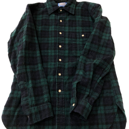 【中古品】【メンズ】 PENDLETON ペンドルトン 70's BLACK WATCH L/S WOOL SHIRT VINTAGE ブラックウォッチ ロングスリーブ ウールシャツ 長袖 トップス 片ポケット ヴィンテージ 145-250924-yo-09-fuz サイズ：M カラー：ブラックウォッチ 万代Net店