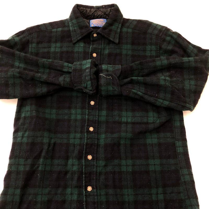 【中古品】【メンズ】 PENDLETON ペンドルトン 70's BLACK WATCH L/S WOOL SHIRT VINTAGE ブラックウォッチ ロングスリーブ ウールシャツ 長袖 トップス 片ポケット ヴィンテージ 145-250924-yo-09-fuz サイズ：M カラー：ブラックウォッチ 万代Net店