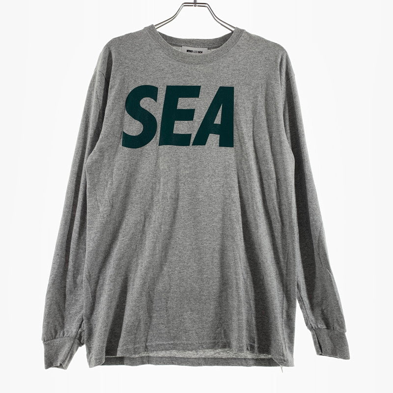 【中古品】【メンズ】 WINDANDSEA ウィンダンシー LOGO L/S TEE WDS-SEA-04 ロゴ ロングスリーブ Tシャツ 長袖 トップス 142-260703-yo-13-tei サイズ：M カラー：グレー 万代Net店