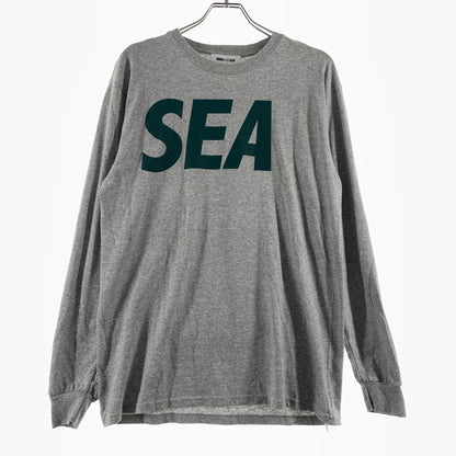 【中古品】【メンズ】 WINDANDSEA ウィンダンシー LOGO L/S TEE WDS-SEA-04 ロゴ ロングスリーブ Tシャツ 長袖 トップス 142-260703-yo-13-tei サイズ：M カラー：グレー 万代Net店